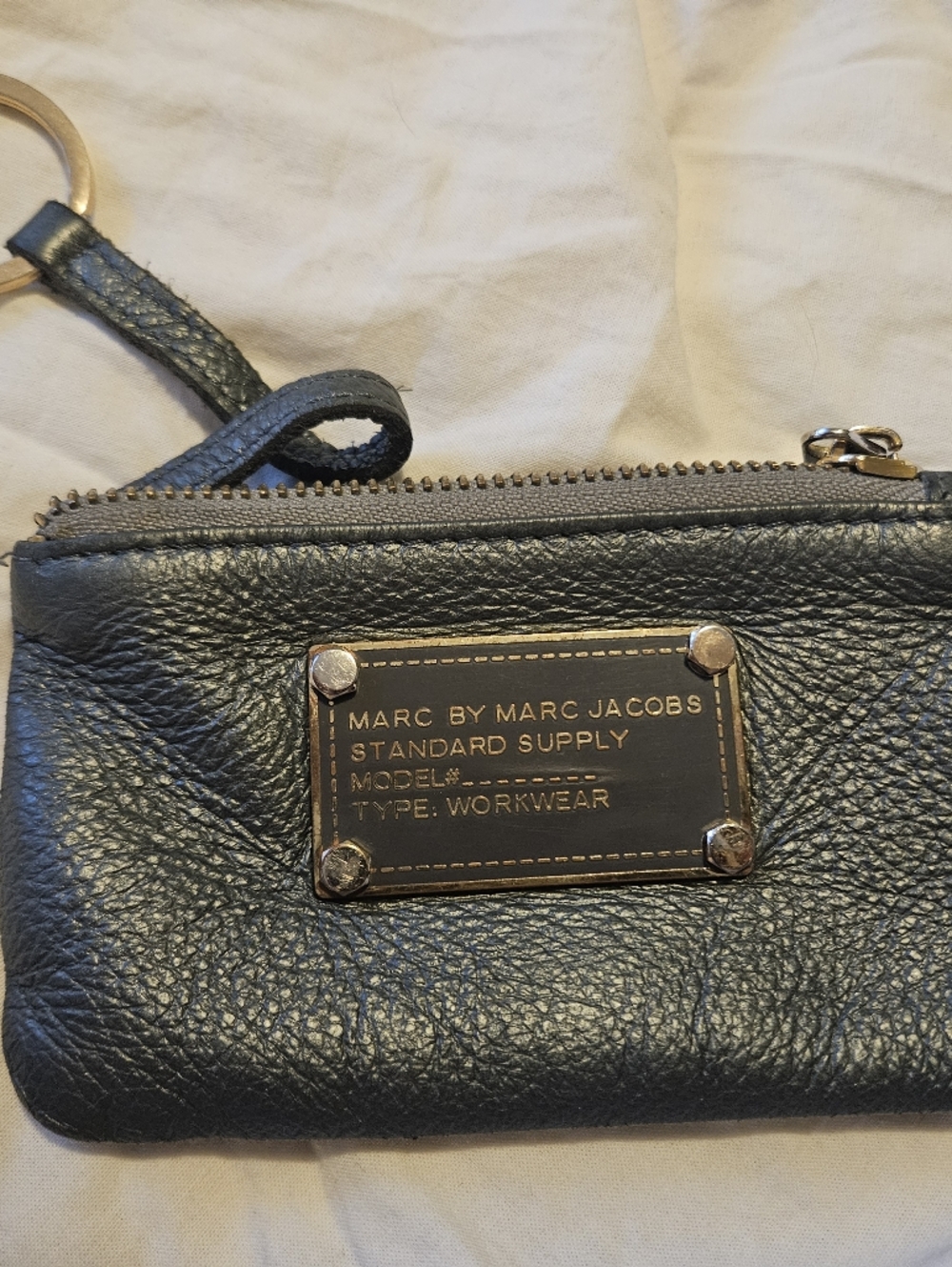 Marc Jacobs Grey Leather Zip Key Pouch